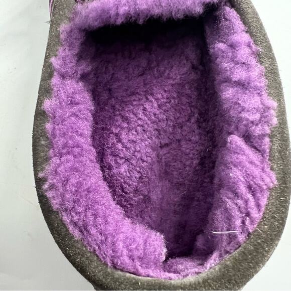 L.L. BEAN Kids Wicked Good Gray Shearling Slippers Size 2 - Picture 6 of 7